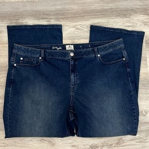 d/C Jeans Dark Wash Blue Women's Curvy Fit Wide Leg Stretch Size 24P